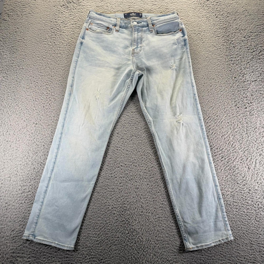 Vintage Hollister Jeans Mens 30x30 Blue Cotton Denim Straight Slim Stretch 90's